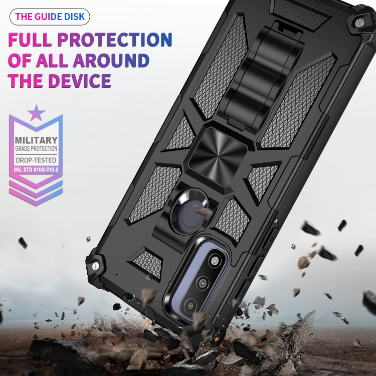 For Motorola G Pure Armor Shockproof TPU + PC Magnetic Phone Case with Holder(Rose Gold) - 5