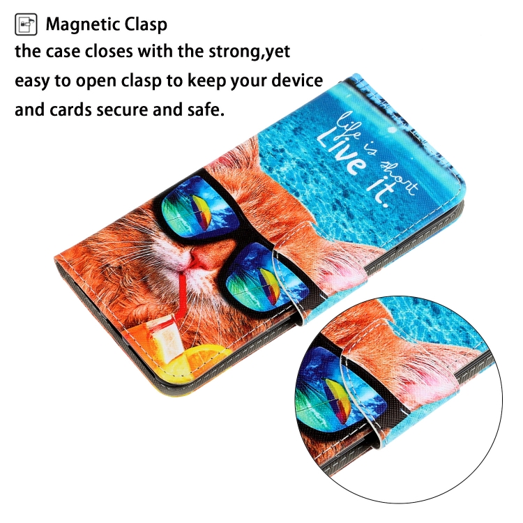 For Sansung Galaxy A02s 166mm Version 3D Colored Drawing Horizontal Flip Leather Phone Case with Holder & Card Slots & Wallet(Underwater Cat) - 3