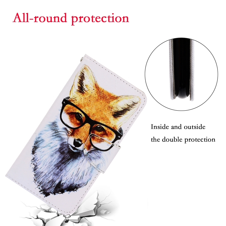 For Sansung Galaxy A03s 164mm Version 3D Colored Drawing Horizontal Flip Leather Phone Case with Holder & Card Slots & Wallet(Fox) - 4