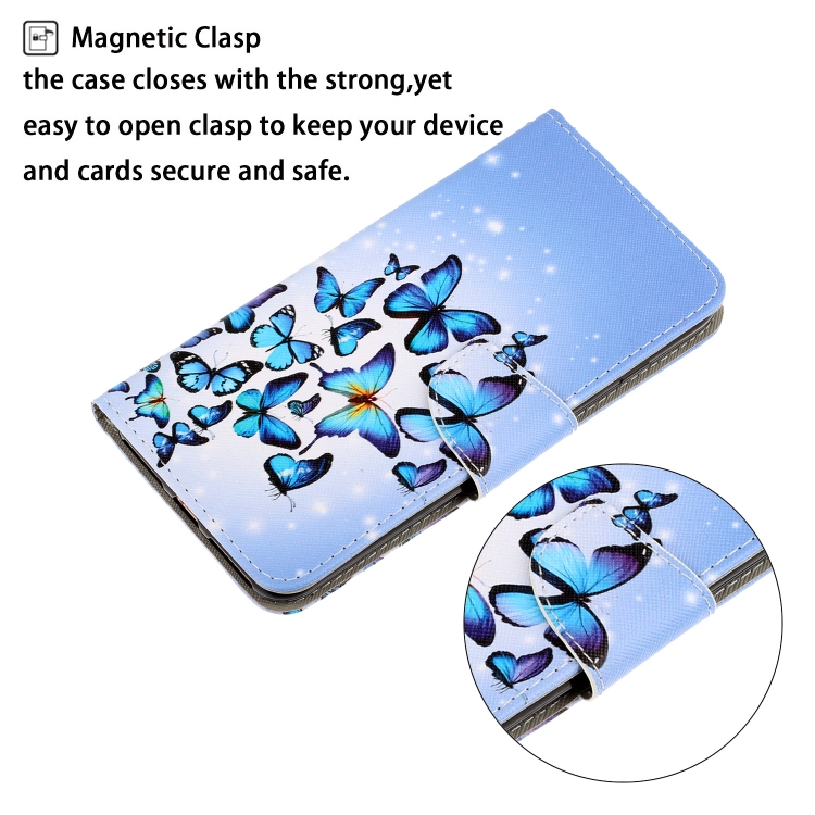 For Sansung Galaxy A03s 164mm Version 3D Colored Drawing Horizontal Flip Leather Phone Case with Holder & Card Slots & Wallet(Multiple Butterflies) - 3