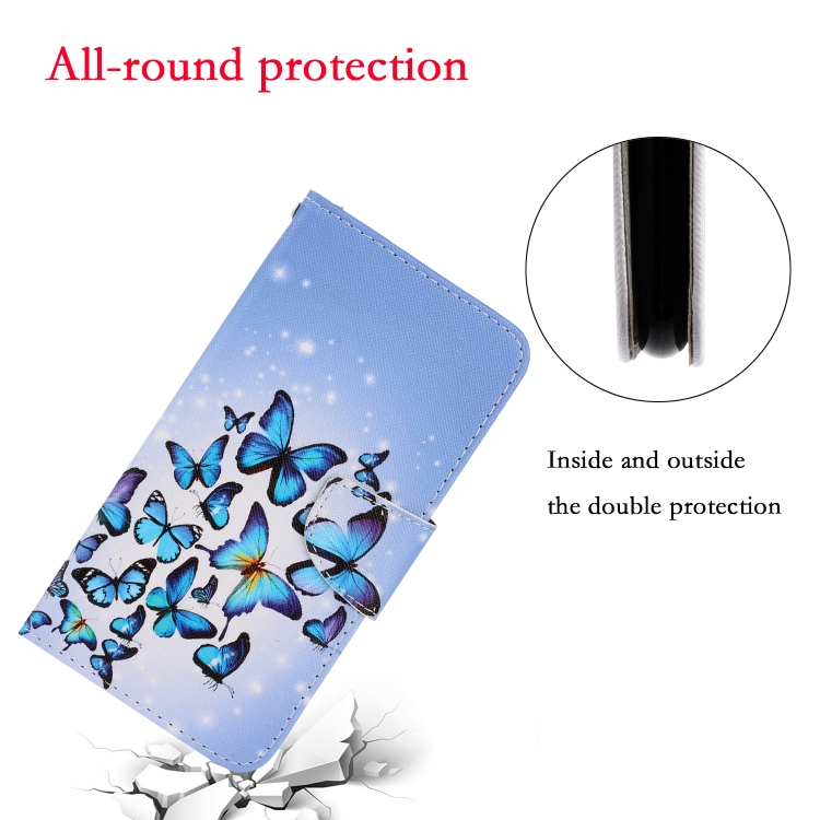 For Sansung Galaxy A03s 164mm Version 3D Colored Drawing Horizontal Flip Leather Phone Case with Holder & Card Slots & Wallet(Multiple Butterflies) - 4