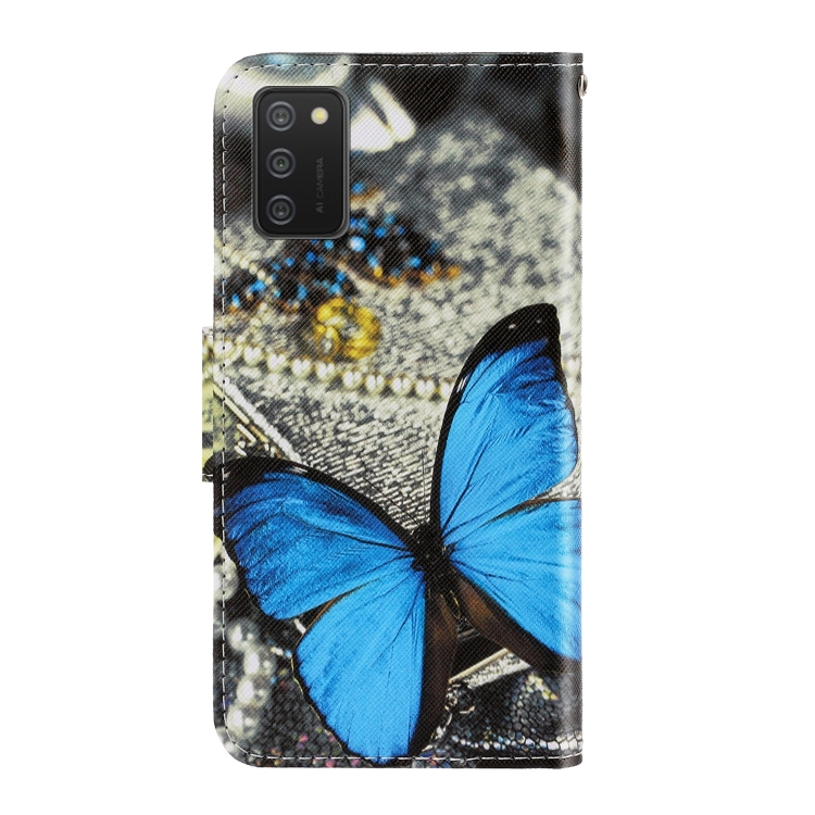 For Sansung Galaxy A03s 164mm Version 3D Colored Drawing Horizontal Flip Leather Phone Case with Holder & Card Slots & Wallet(A Butterfly) - 2
