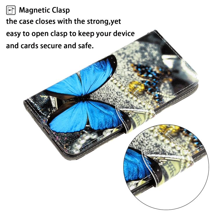 For Sansung Galaxy A03s 164mm Version 3D Colored Drawing Horizontal Flip Leather Phone Case with Holder & Card Slots & Wallet(A Butterfly) - 3
