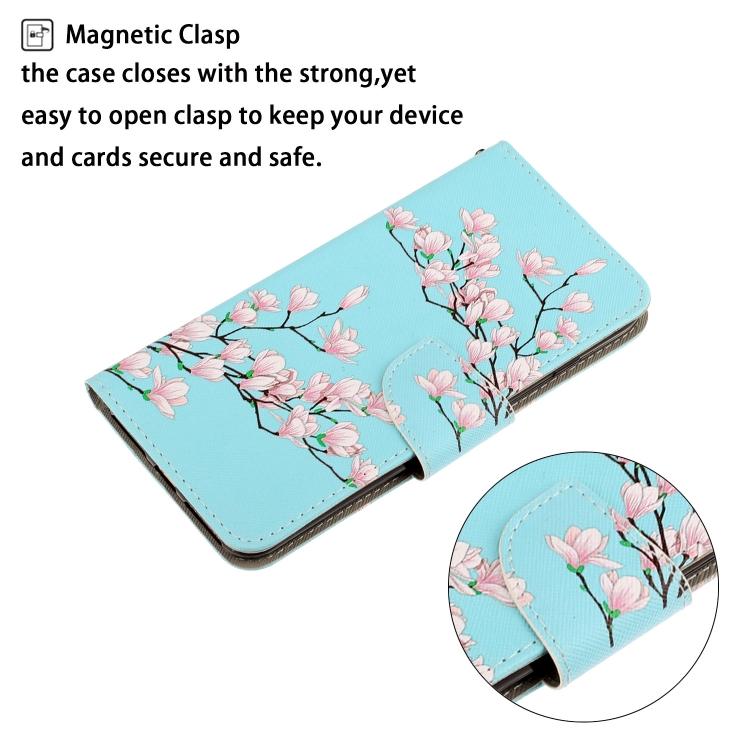 For Sansung Galaxy A03s 166mm Version 3D Colored Drawing Horizontal Flip Leather Phone Case with Holder & Card Slots & Wallet(Magnolia) - 3