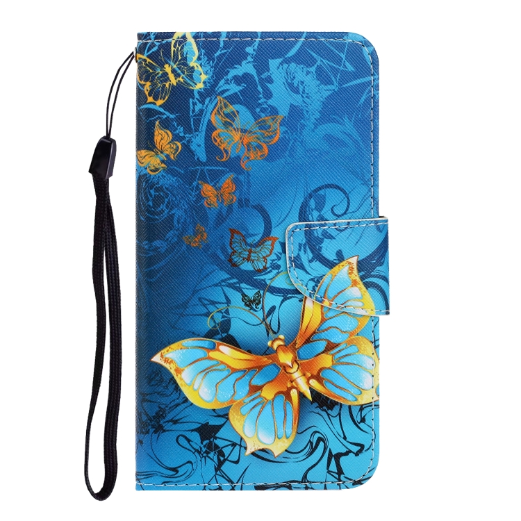 For Sansung Galaxy A22 5G 3D Colored Drawing Horizontal Flip Leather Phone Case with Holder & Card Slots & Wallet(Jade Butterfly) - 1