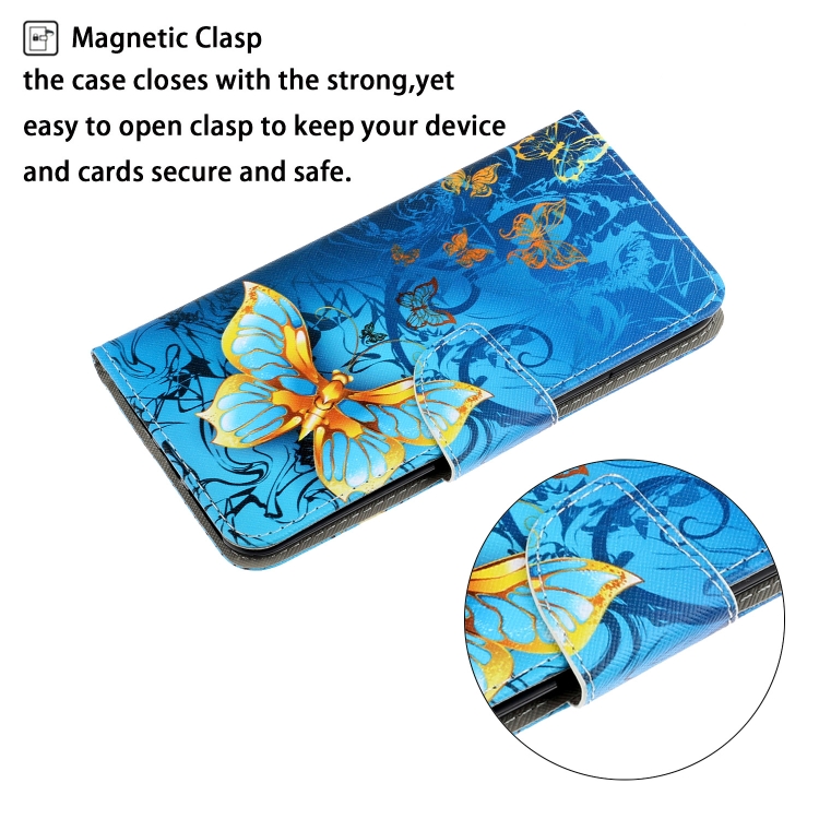 For Sansung Galaxy A22 5G 3D Colored Drawing Horizontal Flip Leather Phone Case with Holder & Card Slots & Wallet(Jade Butterfly) - 3