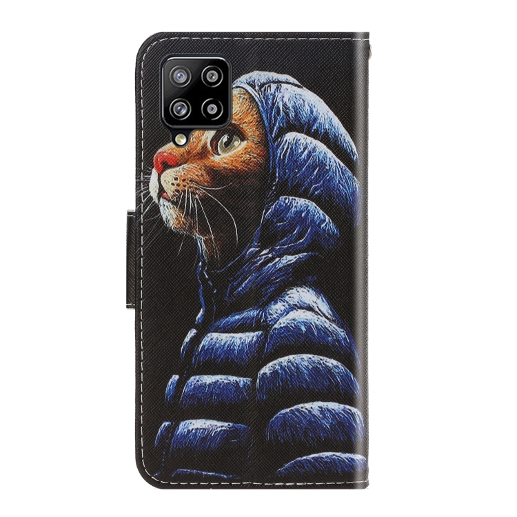 For Sansung Galaxy A42 5G 3D Colored Drawing Horizontal Flip Leather Phone Case with Holder & Card Slots & Wallet(Down Jacket Cat) - 2