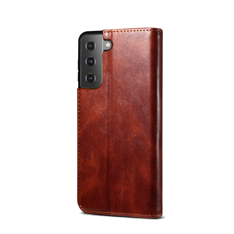 For Samsung Galaxy S22 5G Simple Wax Crazy Horse Texture Horizontal Flip Leather Phone Case with Card Slots & Holder(Brown) For Samsung Galaxy S22 5G Simple Wax Crazy Horse Texture Horizontal Flip Leather Phone Case with Card Slots & Holder(Brown)