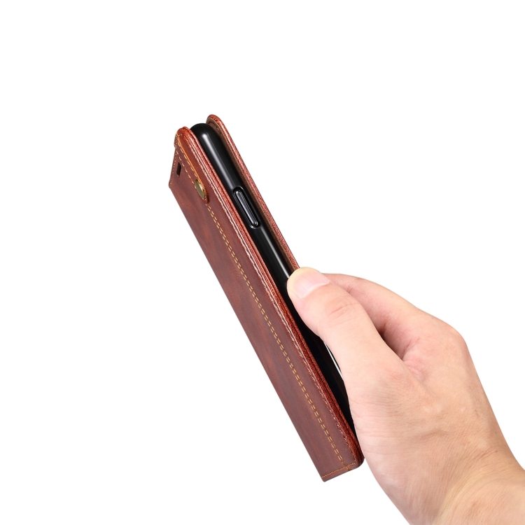 For Samsung Galaxy S22 5G Simple Wax Crazy Horse Texture Horizontal Flip Leather Phone Case with Card Slots & Holder(Brown) For Samsung Galaxy S22 5G Simple Wax Crazy Horse Texture Horizontal Flip Leather Phone Case with Card Slots & Holder(Brown)