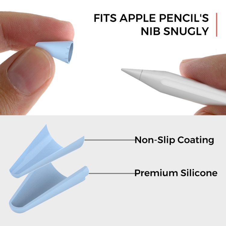 8 PCS / SET STYROBE Universal Silicone Nib Cap para lápiz de manzana 1/2 (hombres) - 4