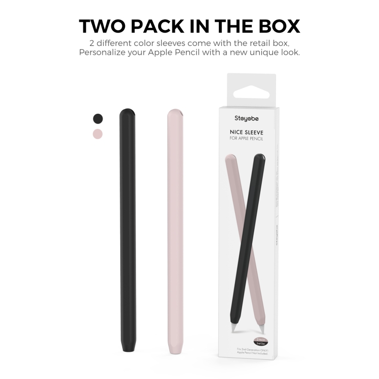 2 PCS / Set Stoyobe Silicone Protective Case Cover For Apple Pencil Pro / 2(Pink+Black) 2 PCS / Set Stoyobe Silicone Protective Case Cover For Apple Pencil Pro / 2(Pink+Black)