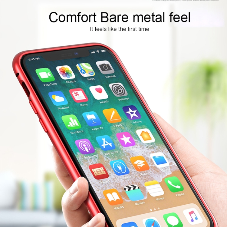 For iPhone 11 Pro Ultra Slim Single Sides Magnetic Adsorption Angular Frame Tempered Glass Magnet Flip Case(Red) For iPhone 11 Pro Ultra Slim Single Sides Magnetic Adsorption Angular Frame Tempered Glass Magnet Flip Case(Red)