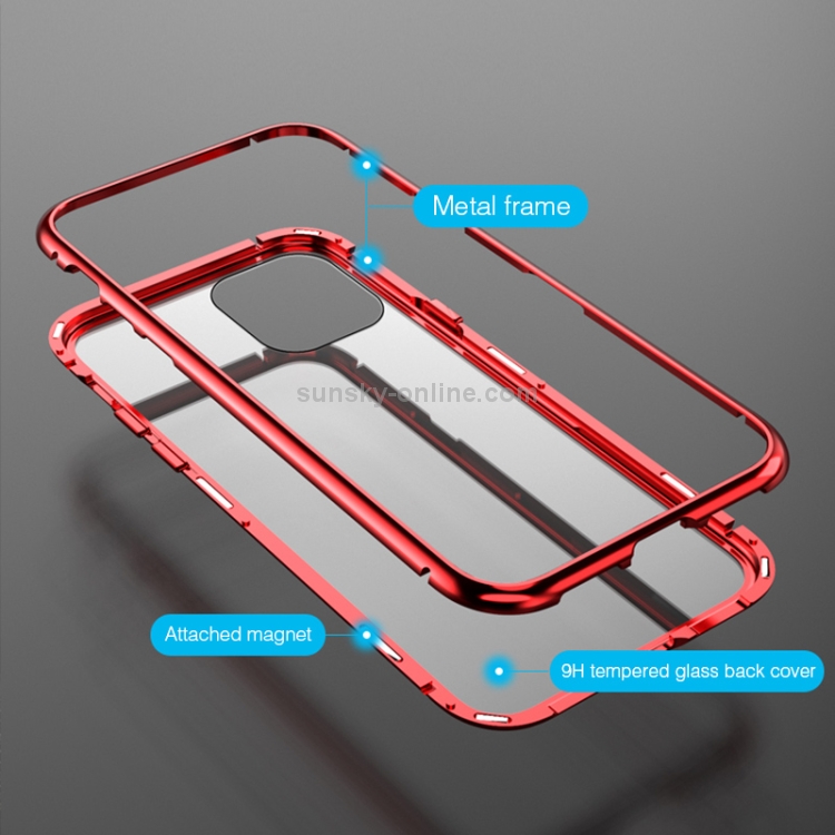 For iPhone 11 Pro Max Ultra Slim Single Sides Magnetic Adsorption Angular Frame Tempered Glass Magnet Flip Case(Silver) For iPhone 11 Pro Max Ultra Slim Single Sides Magnetic Adsorption Angular Frame Tempered Glass Magnet Flip Case(Silver)