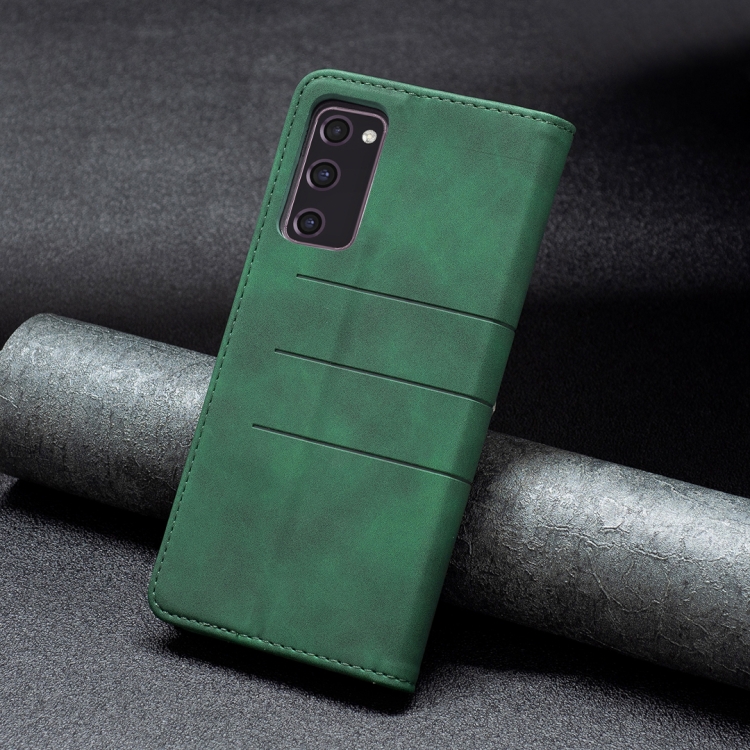 For Samsung Galaxy S20 FE Magnetic Splicing Leather Phone Case(Green) For Samsung Galaxy S20 FE Magnetic Splicing Leather Phone Case(Green)