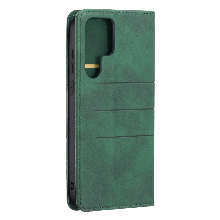 For Samsung Galaxy S22 Ultra 5G Magnetic Splicing Leather Phone Case(Green) For Samsung Galaxy S22 Ultra 5G Magnetic Splicing Leather Phone Case(Green)