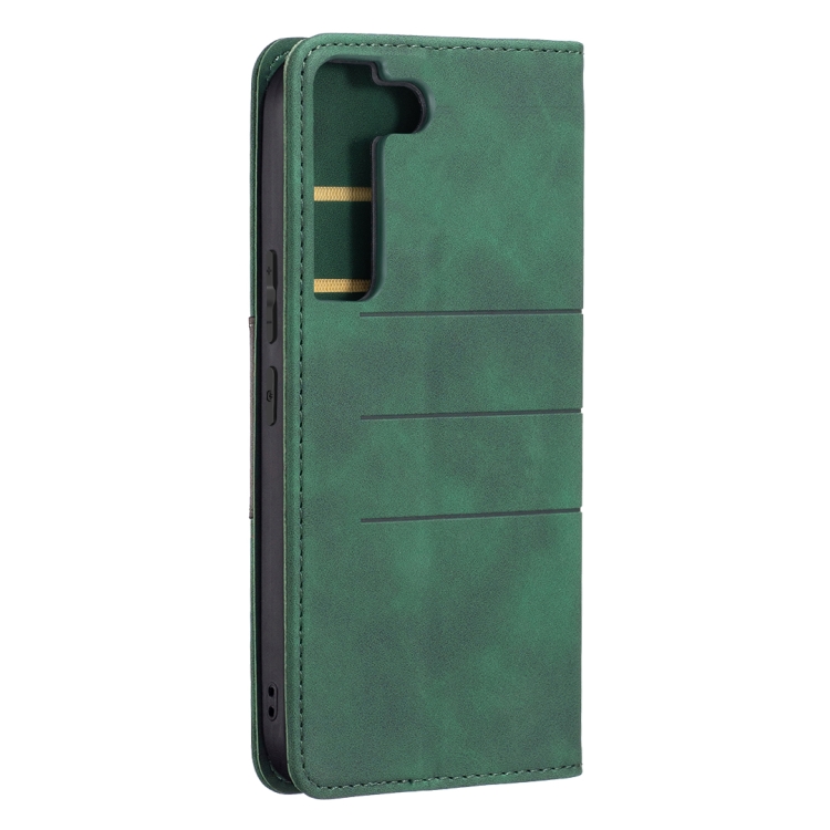 For Samsung Galaxy S22 5G Magnetic Splicing Leather Phone Case(Green) For Samsung Galaxy S22 5G Magnetic Splicing Leather Phone Case(Green)