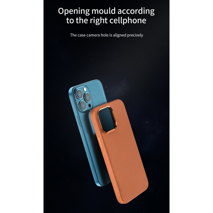 For iPhone 13 Pro Max WiWU PC + Calfskin Genuine Leather Phone Case (Green) For iPhone 13 Pro Max WiWU PC + Calfskin Genuine Leather Phone Case (Green)