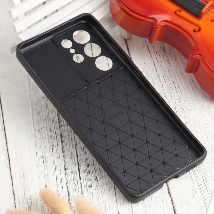 For Samsung Galaxy S21 Ultra 5G Litchi Texture Sliding Camshield TPU Phone Case(Black) For Samsung Galaxy S21 Ultra 5G Litchi Texture Sliding Camshield TPU Phone Case(Black)