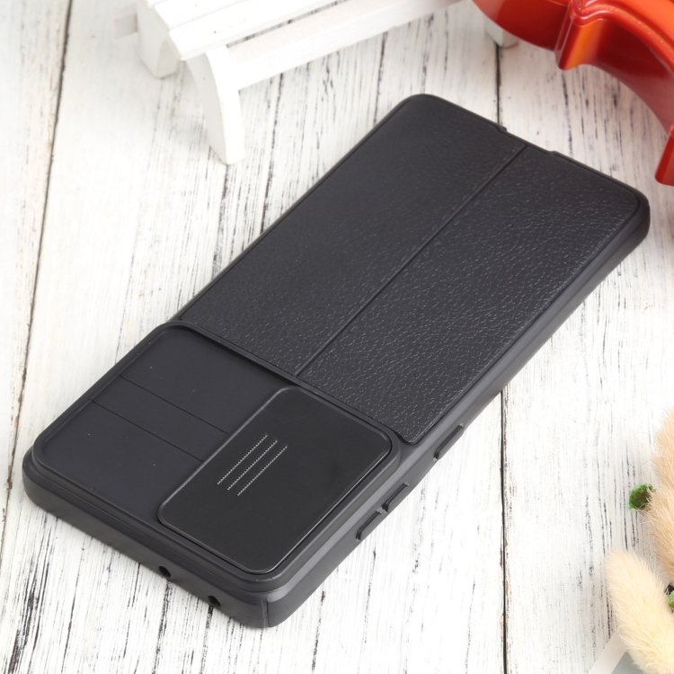 For Samsung Galaxy S21 Ultra 5G Litchi Texture Sliding Camshield TPU Phone Case(Black) For Samsung Galaxy S21 Ultra 5G Litchi Texture Sliding Camshield TPU Phone Case(Black)