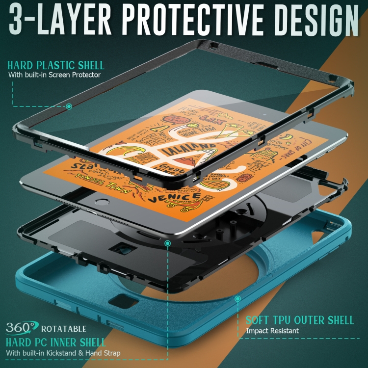 Shockproof TPU + PC Tablet Case with Holder & Pen Slot & Shoulder Strap For iPad mini 2019 / mini 4(Light Blue) Shockproof TPU + PC Tablet Case with Holder & Pen Slot & Shoulder Strap For iPad mini 2019 / mini 4(Light Blue)