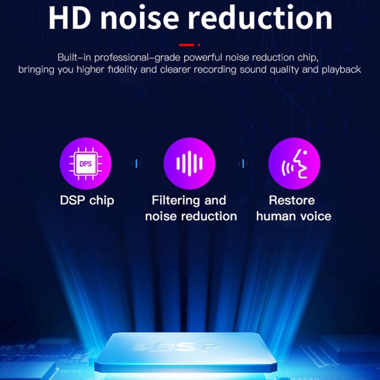 Q37 Grabador de voz de reducción de ruido inteligente HD, capacidad: 4GB (Negro) - B8