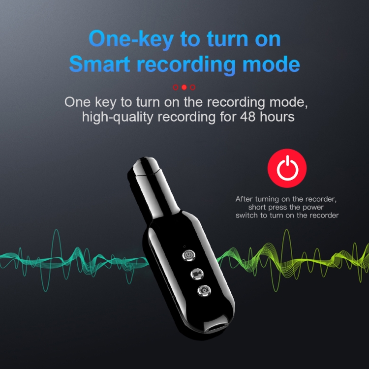 D3 AI Grabador de voz de reducción de ruido inteligente de alta definición, capacidad: 4GB (Negro) - B1