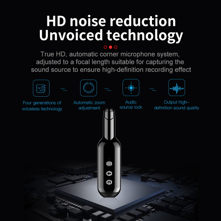 D3 AI Grabador de voz de reducción de ruido inteligente de alta definición, capacidad: 4GB (Negro) - B2