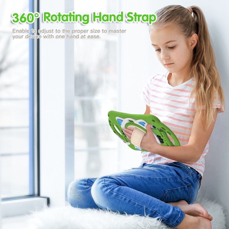 For iPad mini 6 / mini 2024 Cute Cat King Kids Shockproof Silicone Tablet Case with Holder & Shoulder Strap & Handle(Green) For iPad mini 6 / mini 2024 Cute Cat King Kids Shockproof Silicone Tablet Case with Holder & Shoulder Strap & Handle(Green)