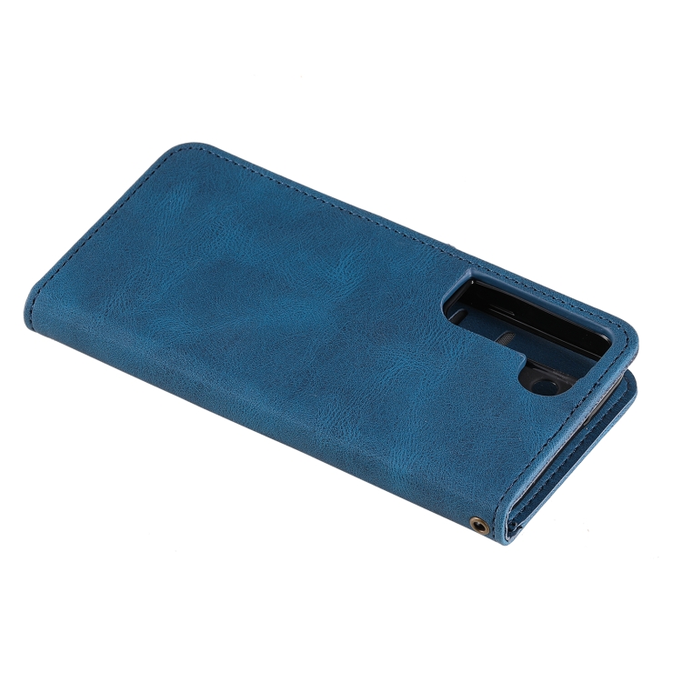 For Samsung Galaxy S22 5G Three-color Stitching Calf Texture Horizontal Flip Phone Leather Case with Holder & Card Slots & Wallet(Blue) For Samsung Galaxy S22 5G Three-color Stitching Calf Texture Horizontal Flip Phone Leather Case with Holder & Card Slots & Wallet(Blue)
