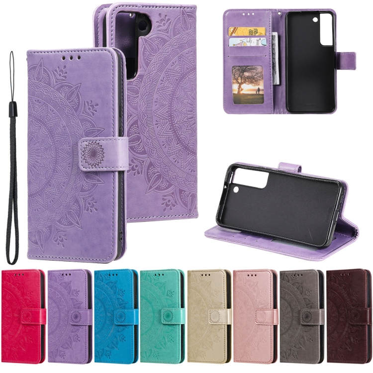 For Samsung Galaxy S22 5G Totem Flower Embossed Horizontal Flip Phone Leather Case with Holder & Card Slots & Wallet(Gold) For Samsung Galaxy S22 5G Totem Flower Embossed Horizontal Flip Phone Leather Case with Holder & Card Slots & Wallet(Gold)