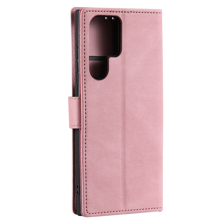 For Samsung Galaxy S22 Ultra 5G Stitching Calf Texture Horizontal Flip Phone Leather Case with Holder & Card Slots & Wallet(Rose Gold) For Samsung Galaxy S22 Ultra 5G Stitching Calf Texture Horizontal Flip Phone Leather Case with Holder & Card Slots & Wallet(Rose Gold)
