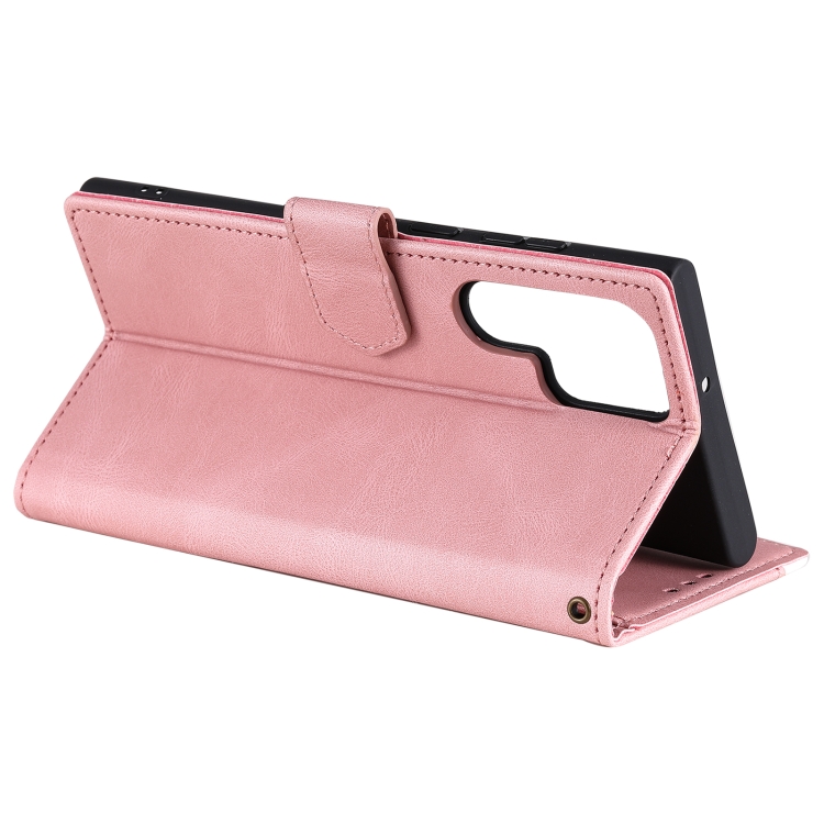 For Samsung Galaxy S22 Ultra 5G Stitching Calf Texture Horizontal Flip Phone Leather Case with Holder & Card Slots & Wallet(Rose Gold) For Samsung Galaxy S22 Ultra 5G Stitching Calf Texture Horizontal Flip Phone Leather Case with Holder & Card Slots & Wallet(Rose Gold)
