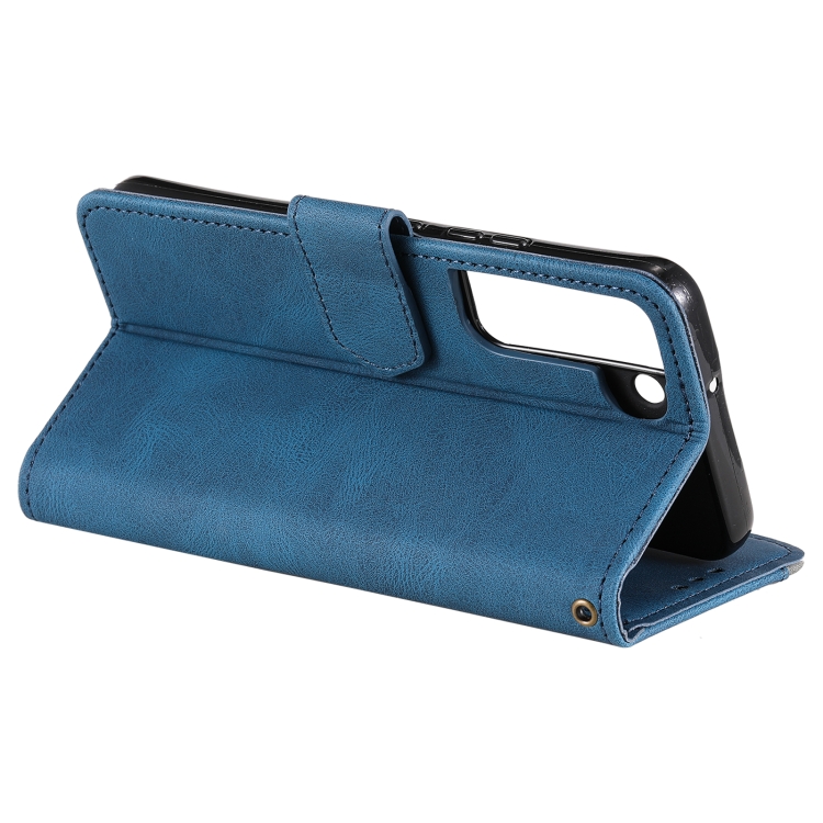 For Samsung Galaxy S22 5G Stitching Calf Texture Horizontal Flip Phone Leather Case with Holder & Card Slots & Wallet(Dark Blue) For Samsung Galaxy S22 5G Stitching Calf Texture Horizontal Flip Phone Leather Case with Holder & Card Slots & Wallet(Dark Blue)