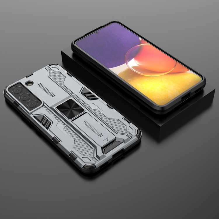 For Samsung Galaxy S22 5G Supersonic PC + TPU Shock-proof Phone Case with Holder(Grey) For Samsung Galaxy S22 5G Supersonic PC + TPU Shock-proof Phone Case with Holder(Grey)