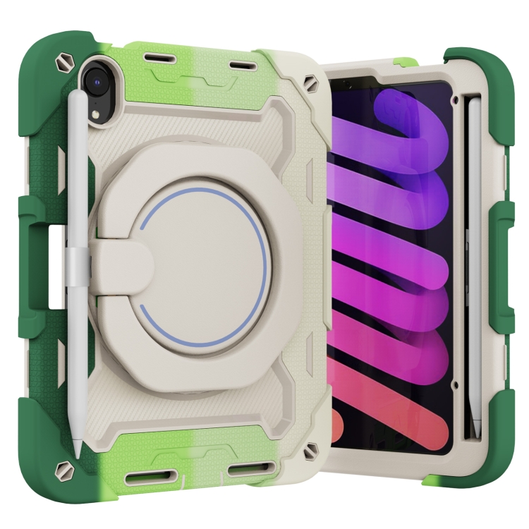 For iPad mini 2024 / mini 6 Armor Contrast Color Silicone + PC Tablet Case(Colorful Green) For iPad mini 2024 / mini 6 Armor Contrast Color Silicone + PC Tablet Case(Colorful Green)