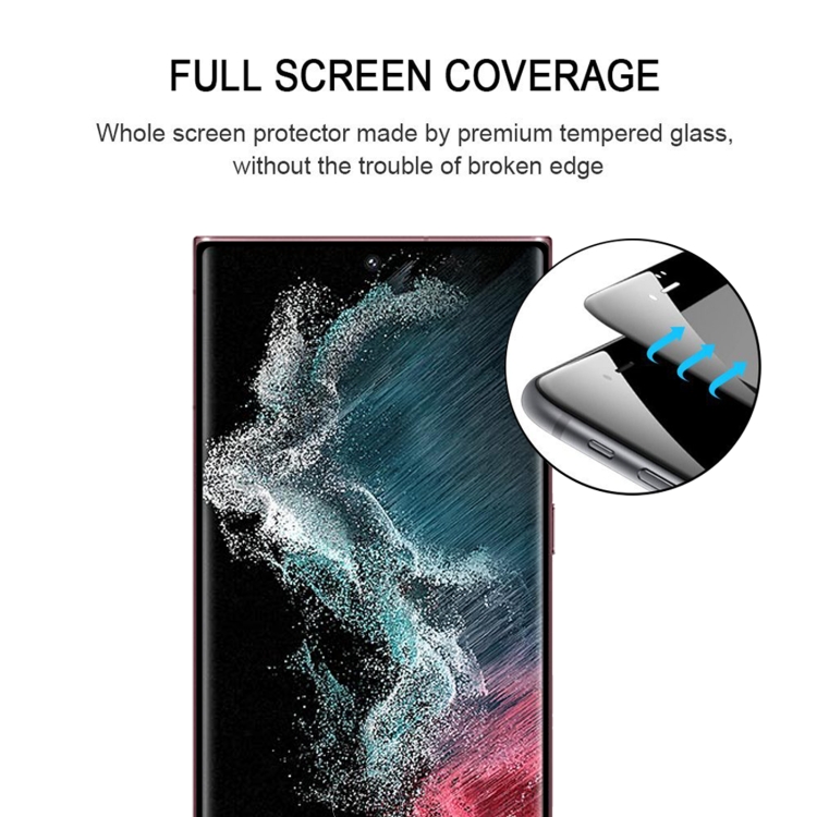 For Samsung Galaxy S22 Ultra 5G 25pcs Full Glue 3D Curved Edge Screen Tempered Glass Film(Black) For Samsung Galaxy S22 Ultra 5G 25pcs Full Glue 3D Curved Edge Screen Tempered Glass Film(Black)