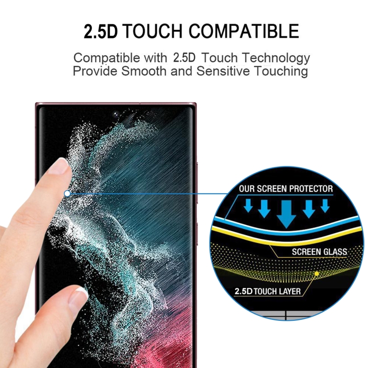 For Samsung Galaxy S22 Ultra 5G 25pcs Full Glue 3D Curved Edge Screen Tempered Glass Film(Black) For Samsung Galaxy S22 Ultra 5G 25pcs Full Glue 3D Curved Edge Screen Tempered Glass Film(Black)