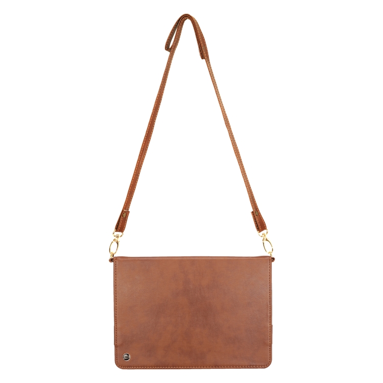 For iPad Pro 12.9 inch (2017) Envelope Horizontal Flip PU Leather Case with Card Slots & Pen Slots & Holder & Wallet & Photo Frame & Shoulder Strap(Coffee)