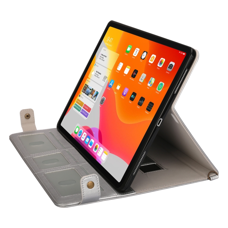 For iPad Pro 12.9 inch (2018) Envelope Horizontal Flip PU Leather Case with Card Slots & Pen Slots & Holder & Wallet & Photo Frame & Shoulder Strap(Silver) For iPad Pro 12.9 inch (2018) Envelope Horizontal Flip PU Leather Case with Card Slots & Pen Slots & Holder & Wallet & Photo Frame & Shoulder Strap(Silver)
