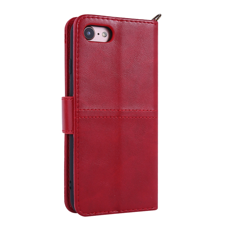 For iPhone SE 2022 / SE 2020 / 8 / 7 Lambskin Texture Horizontal Flip PU Leather Case with Holder & Card Slots & Frame & Lanyard(Red) For iPhone SE 2022 / SE 2020 / 8 / 7 Lambskin Texture Horizontal Flip PU Leather Case with Holder & Card Slots & Frame & Lanyard(Red)