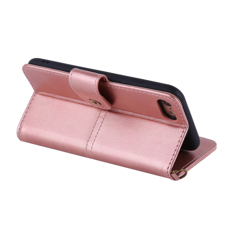 For iPhone SE 2022 / SE 2020 / 8 / 7 Lambskin Texture Horizontal Flip PU Leather Case with Holder & Card Slots & Frame & Lanyard(Red) For iPhone SE 2022 / SE 2020 / 8 / 7 Lambskin Texture Horizontal Flip PU Leather Case with Holder & Card Slots & Frame & Lanyard(Red)