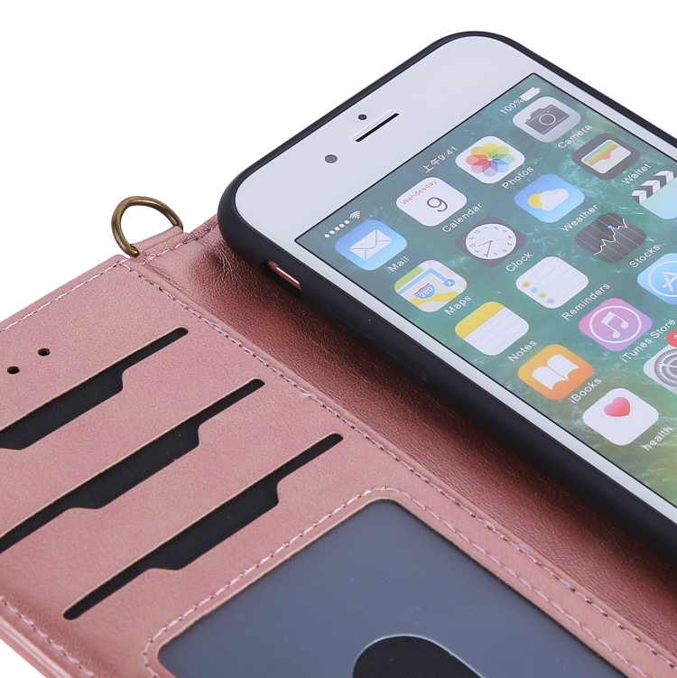 For iPhone SE 2022 / SE 2020 / 8 / 7 Lambskin Texture Horizontal Flip PU Leather Case with Holder & Card Slots & Frame & Lanyard(Red) For iPhone SE 2022 / SE 2020 / 8 / 7 Lambskin Texture Horizontal Flip PU Leather Case with Holder & Card Slots & Frame & Lanyard(Red)