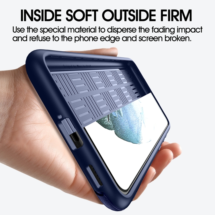 For Samsung Galaxy S21 5G wlons PC + TPU Shockproof Phone Case(Blue) For Samsung Galaxy S21 5G wlons PC + TPU Shockproof Phone Case(Blue)