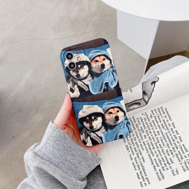 For iPhone 13 mini Colored Drawing Pattern TPU Phone Protective Case (Two Dogs) For iPhone 13 mini Colored Drawing Pattern TPU Phone Protective Case (Two Dogs)