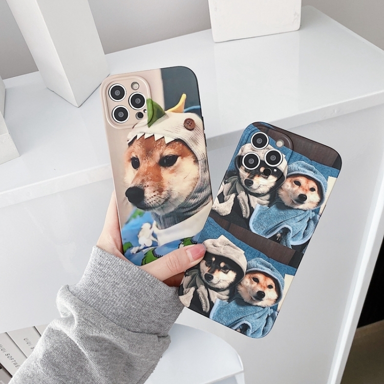 For iPhone 13 mini Colored Drawing Pattern TPU Phone Protective Case (Two Dogs) For iPhone 13 mini Colored Drawing Pattern TPU Phone Protective Case (Two Dogs)