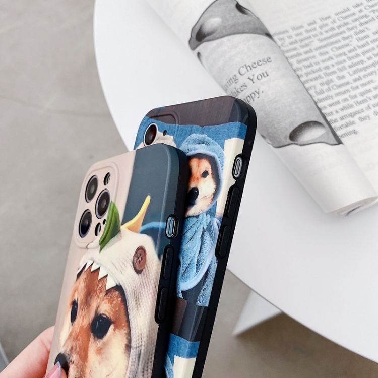 For iPhone 13 mini Colored Drawing Pattern TPU Phone Protective Case (Two Dogs) For iPhone 13 mini Colored Drawing Pattern TPU Phone Protective Case (Two Dogs)
