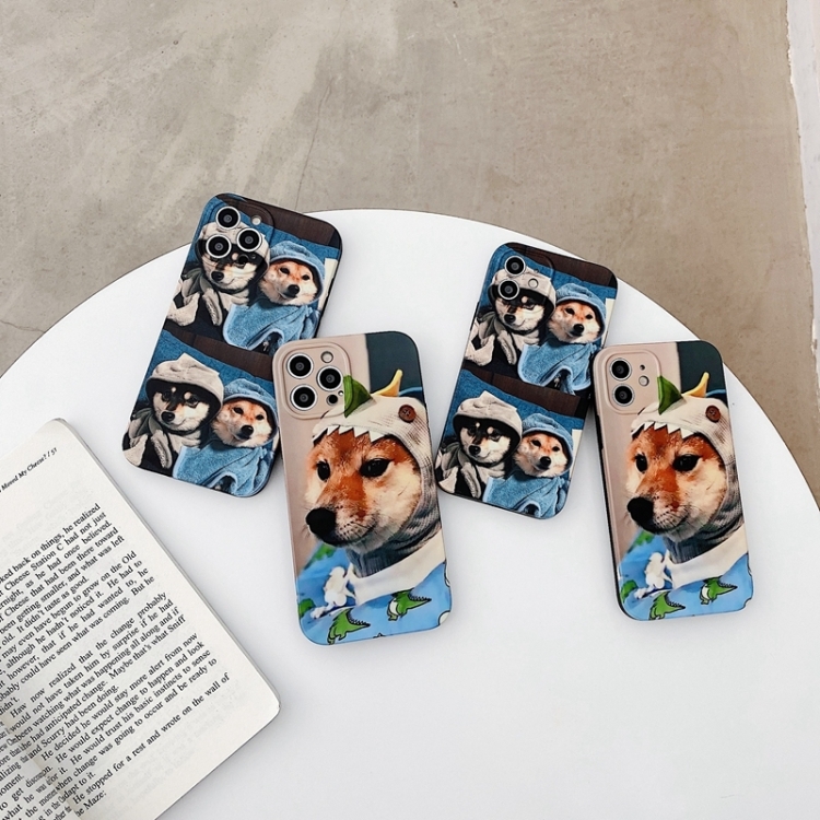 For iPhone 13 mini Colored Drawing Pattern TPU Phone Protective Case (Two Dogs) For iPhone 13 mini Colored Drawing Pattern TPU Phone Protective Case (Two Dogs)