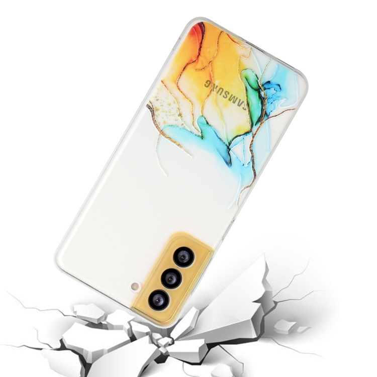 For Samsung Galaxy S22 5G Hollow Marble Pattern TPU Precise Hole Phone Protective Case(Yellow) For Samsung Galaxy S22 5G Hollow Marble Pattern TPU Precise Hole Phone Protective Case(Yellow)