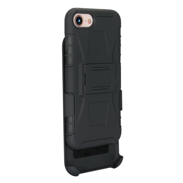 For iPhone SE 2022 / SE 2020 / 8 / 7 PC + Silicone Back Clip Sliding Sleeve Protective Case(Black) For iPhone SE 2022 / SE 2020 / 8 / 7 PC + Silicone Back Clip Sliding Sleeve Protective Case(Black)