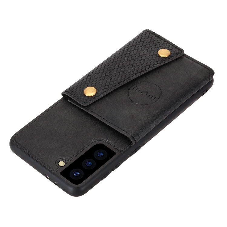 For Samsung Galaxy S22 5G Double Buckle PU + TPU Magnetic Phone Case(Black) For Samsung Galaxy S22 5G Double Buckle PU + TPU Magnetic Phone Case(Black)